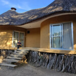 Riki at our Zakouma bungalow