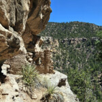 Hole in wall along cliff